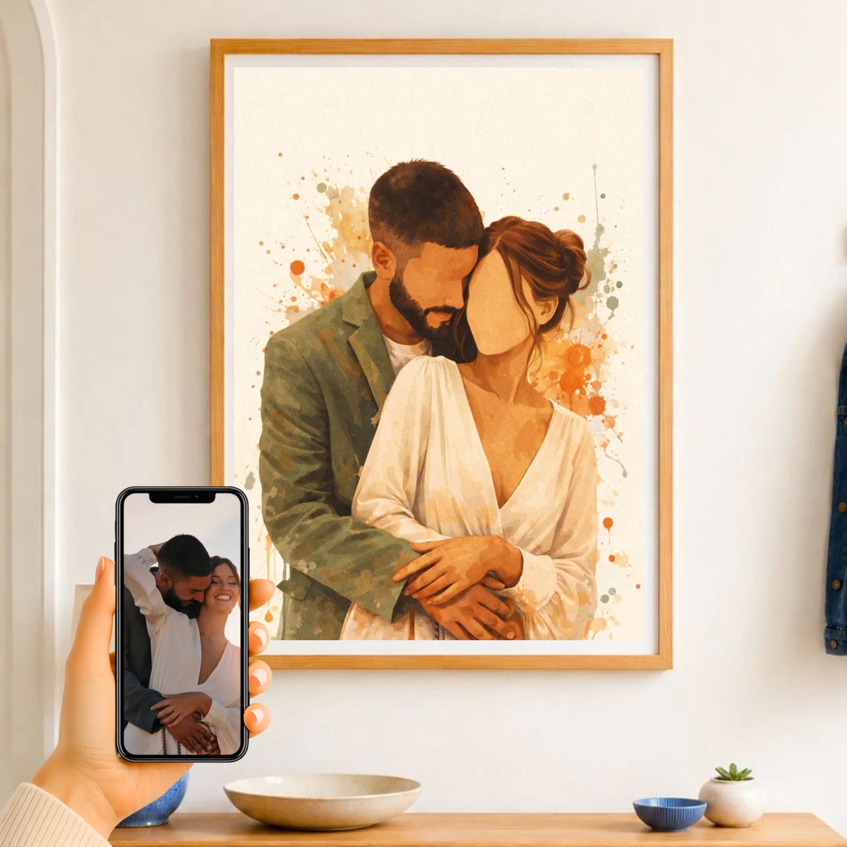 Affiche aquarelle couple personnalisée – vue 19