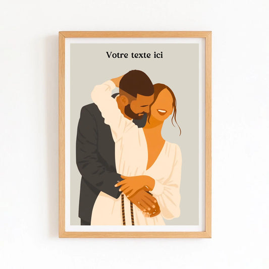Affiche couple dessin – vue 2