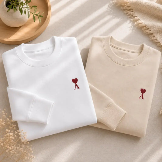 Pull personnalisé couple initiale – vue 2
