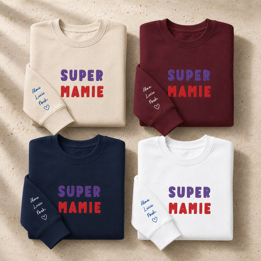 Sweat personnalisé mamie brodé - Super mamie – vue 2