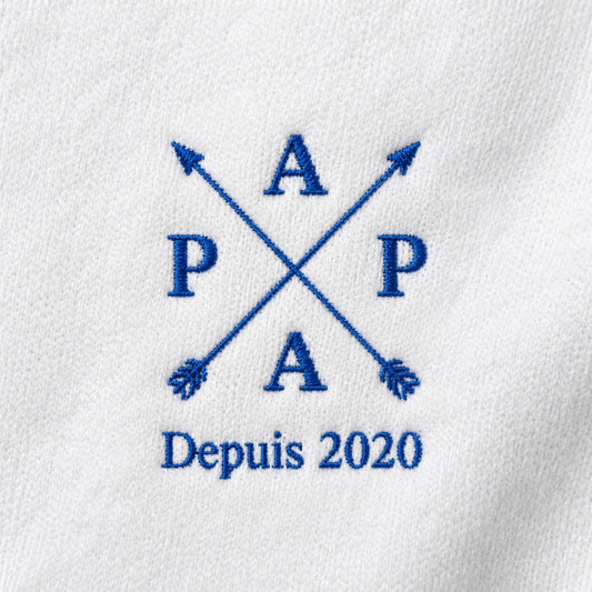 Broderie poitrine du sweat personnalisé papa Papa depuis 2020