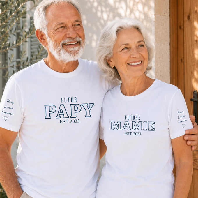 T-shirt blanc papy mamie