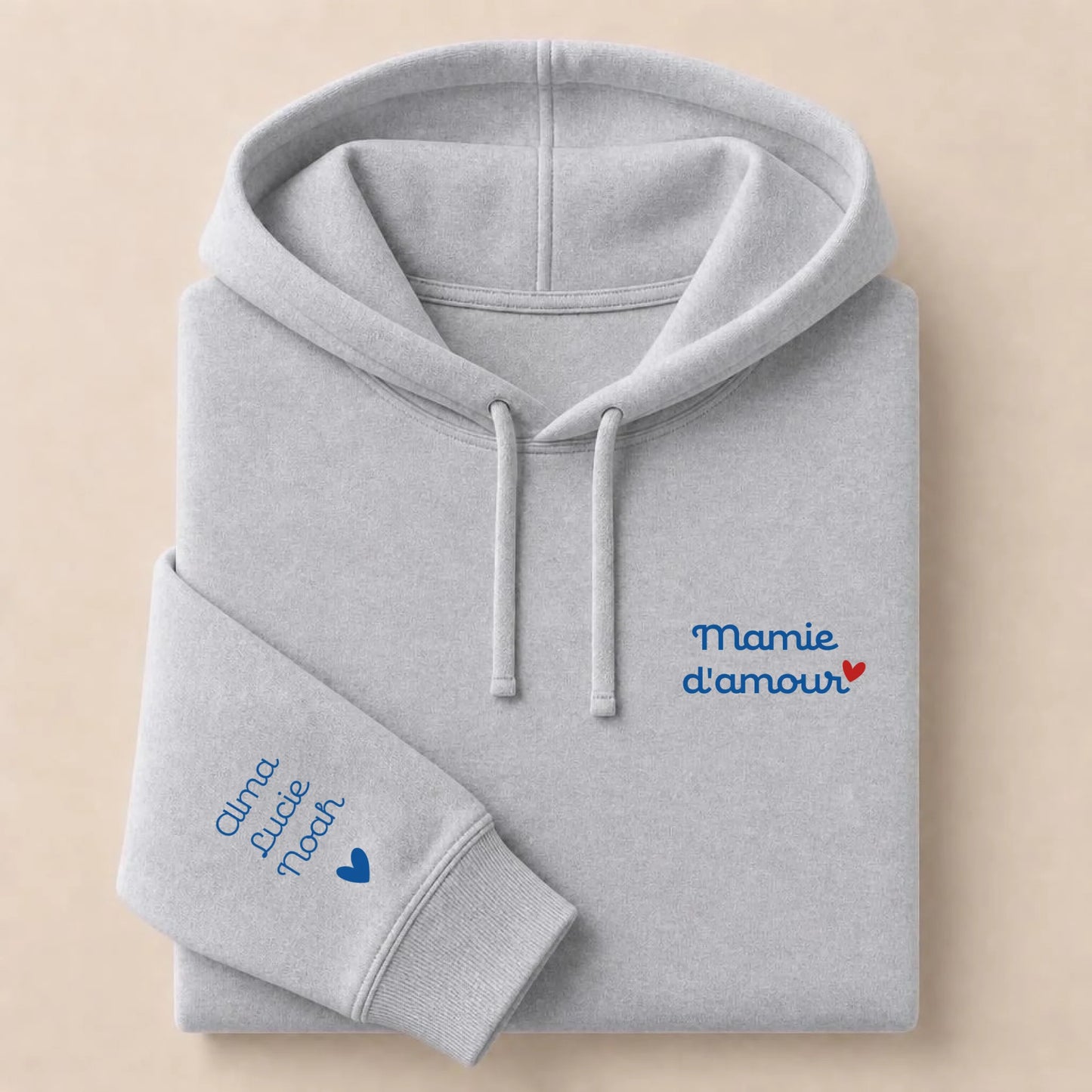 Hoodie Broderie Droite Rouge