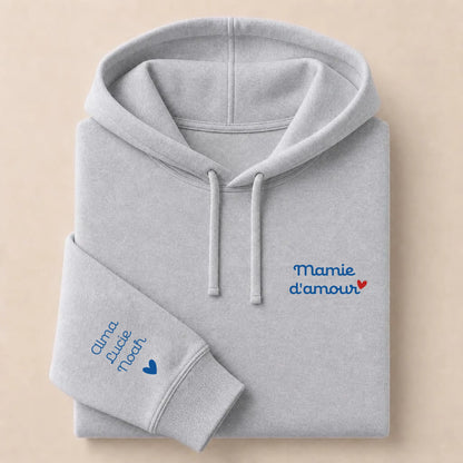 Hoodie Broderie Droite Rouge