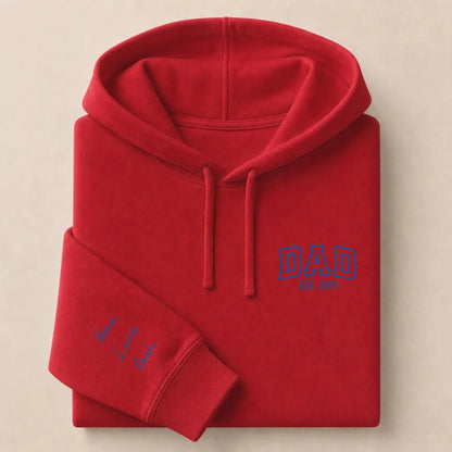 Hoodie Broderie Droite Rouge