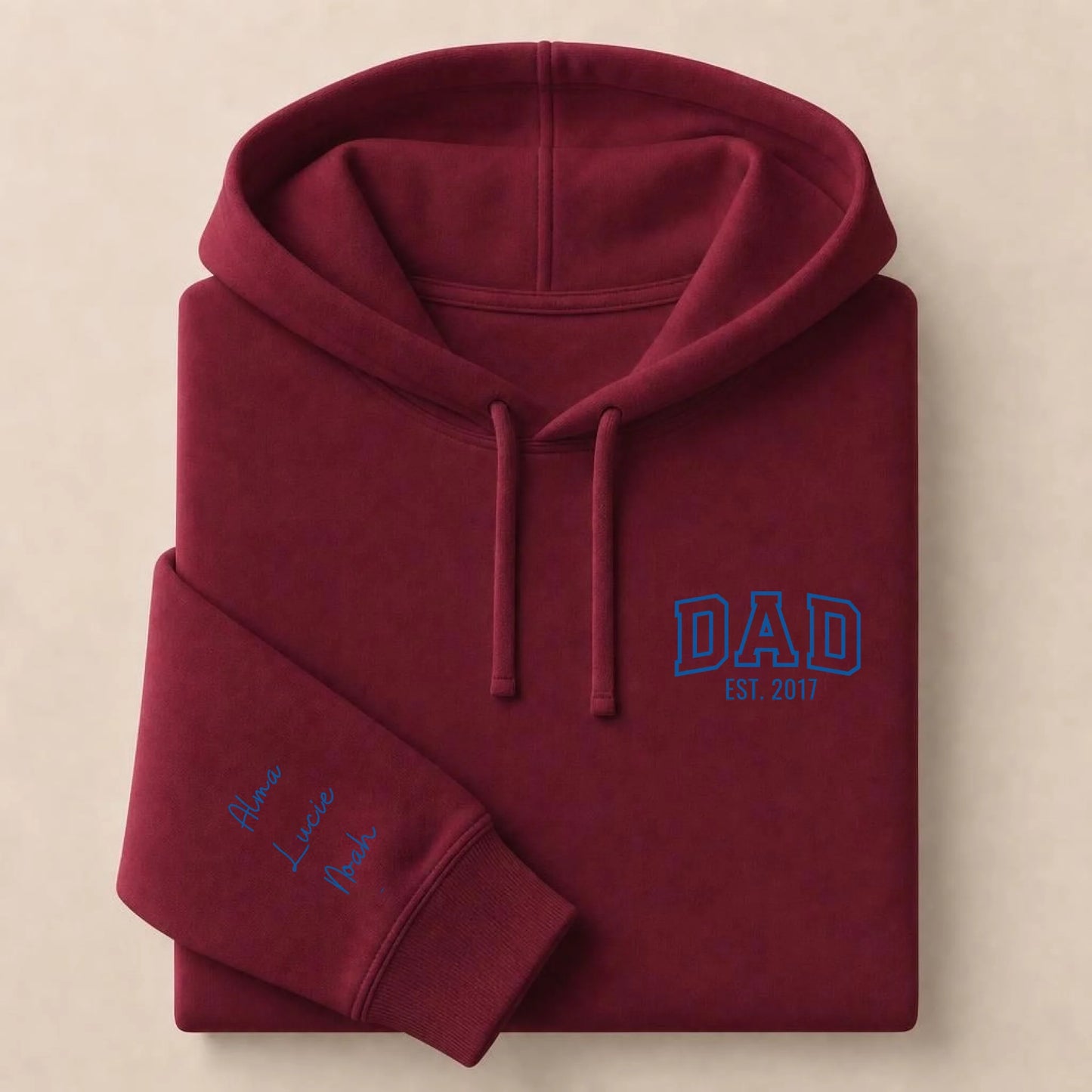 Hoodie Broderie Droite Rouge