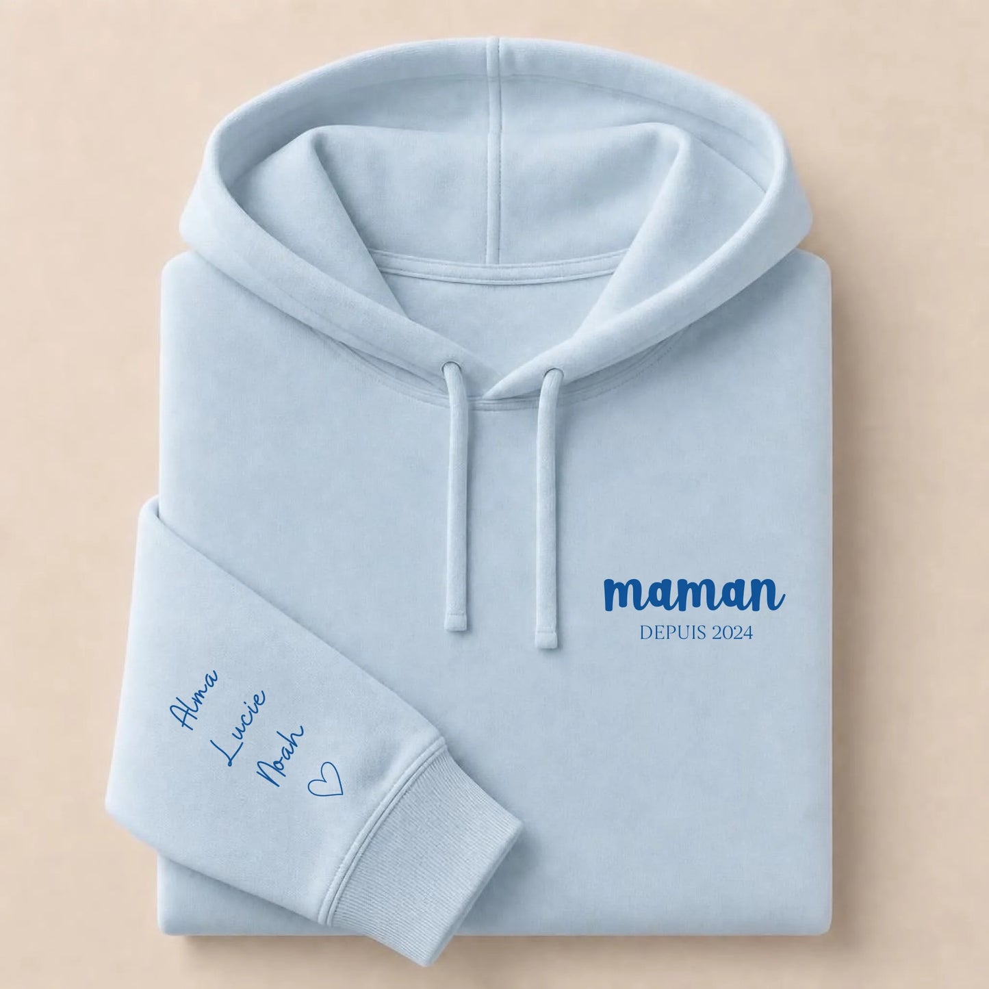 Hoodie Broderie Droite Rouge