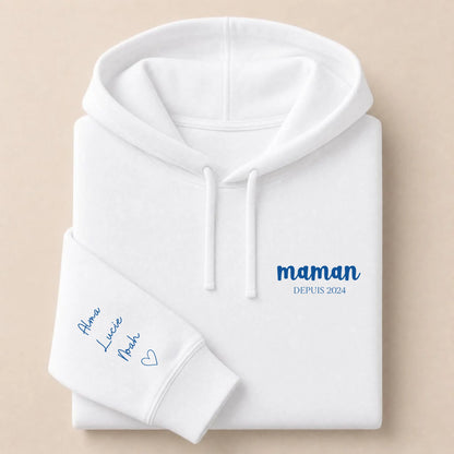 Hoodie Broderie Droite Rouge