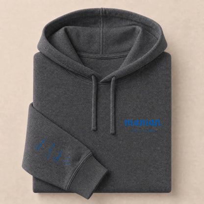 Hoodie Broderie Droite Rouge