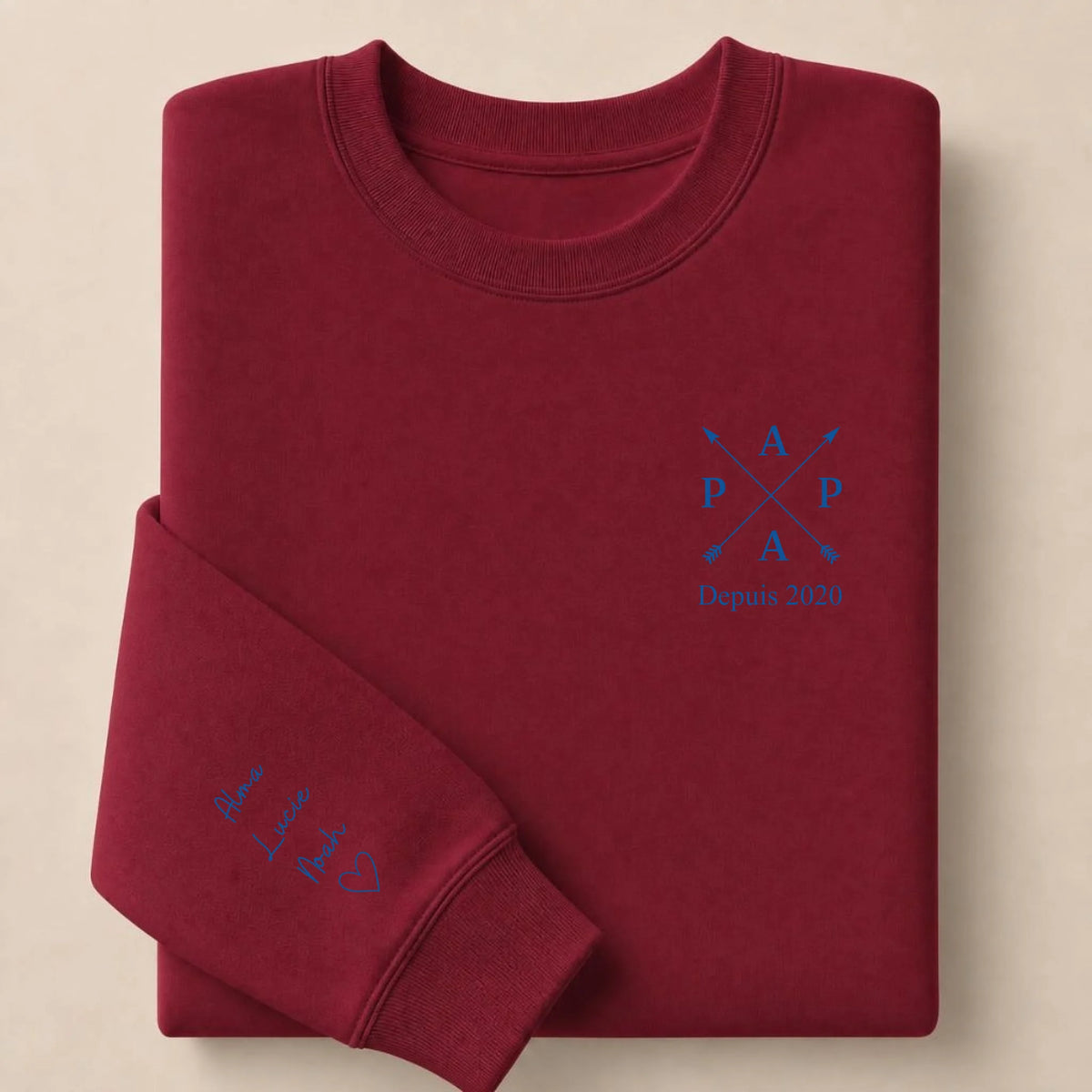 Hoodie Broderie Droite Rouge