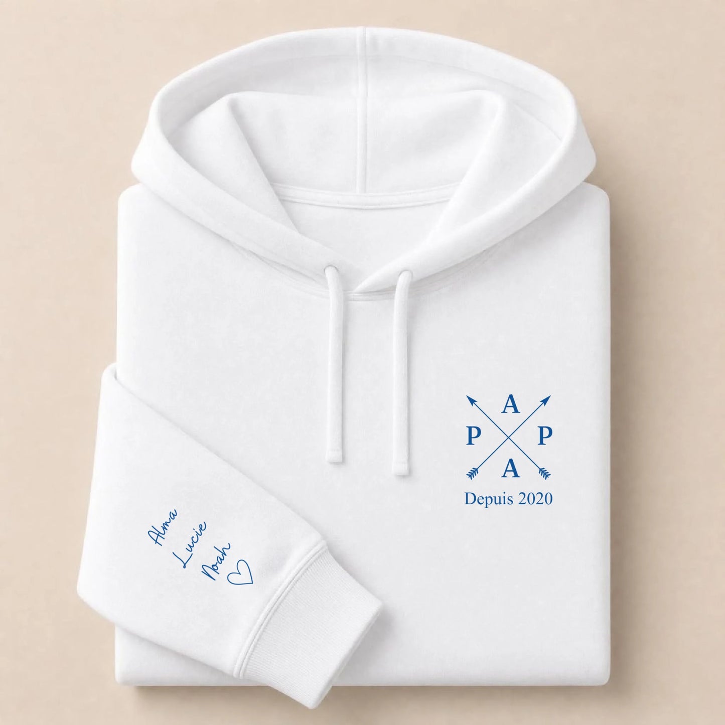 Hoodie Broderie Droite Rouge