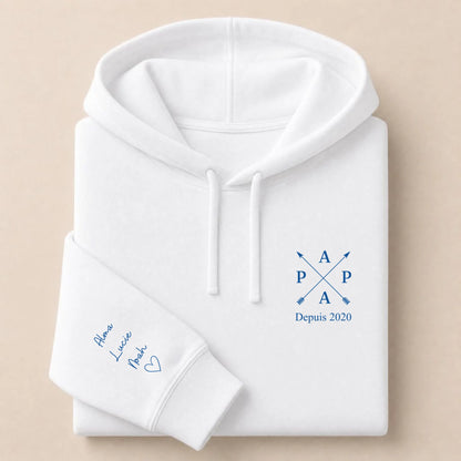 Hoodie Broderie Droite Rouge