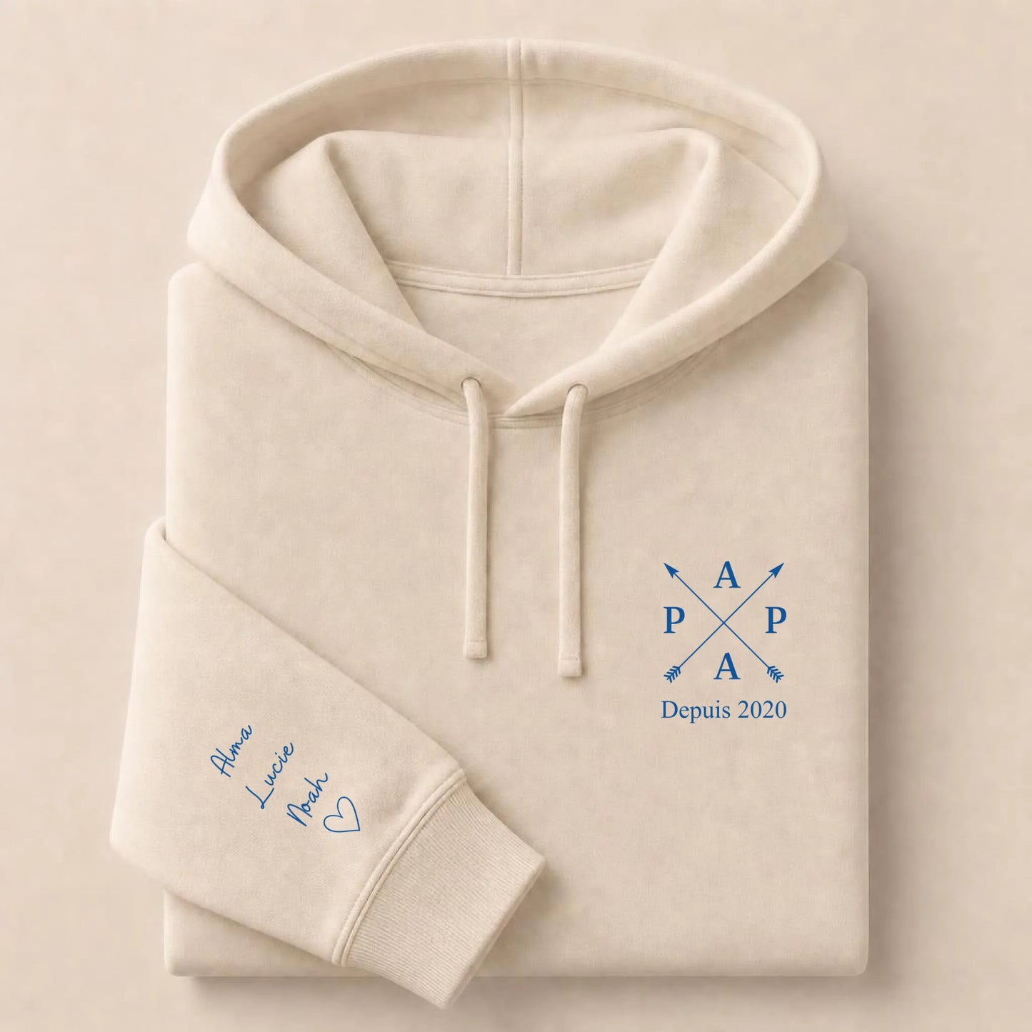 Hoodie Broderie Droite Rouge