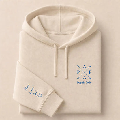 Hoodie Broderie Droite Rouge