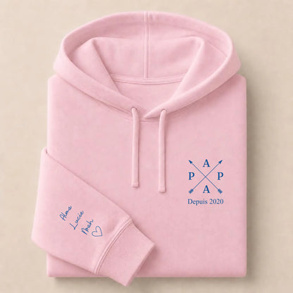 Hoodie Broderie Droite Rouge
