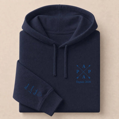 Hoodie Broderie Droite Rouge