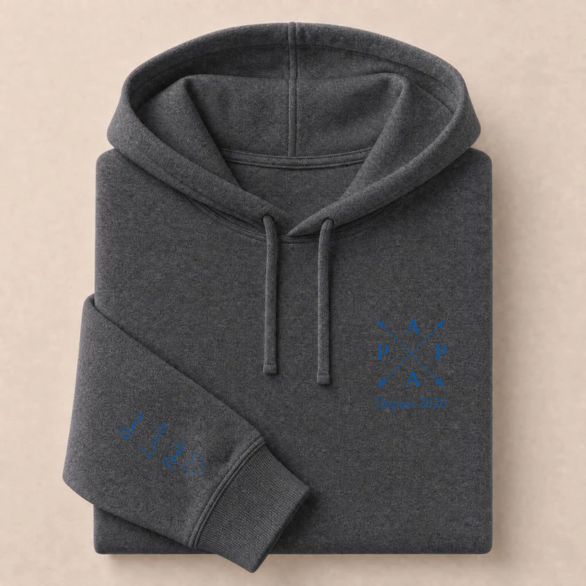 Hoodie Broderie Droite Rouge