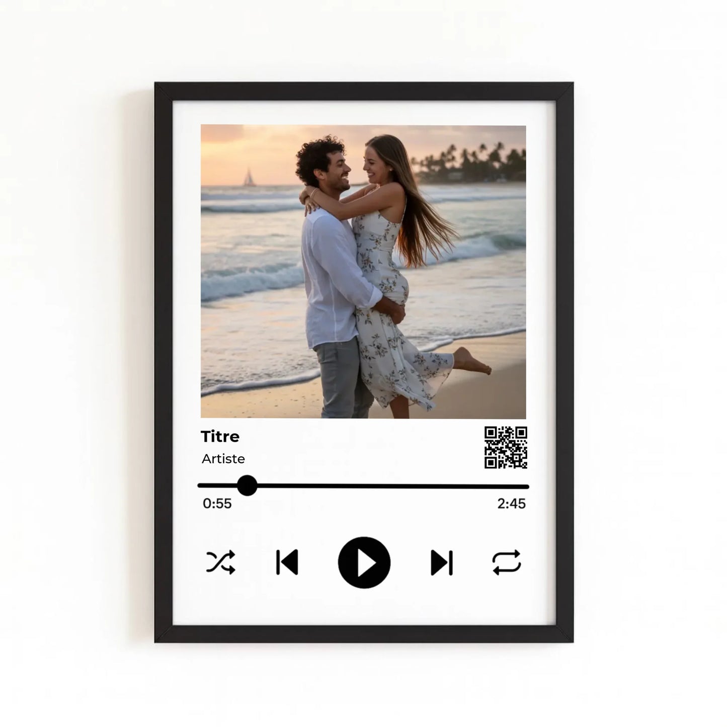 Affiche personnalisée album musique avec finition noire