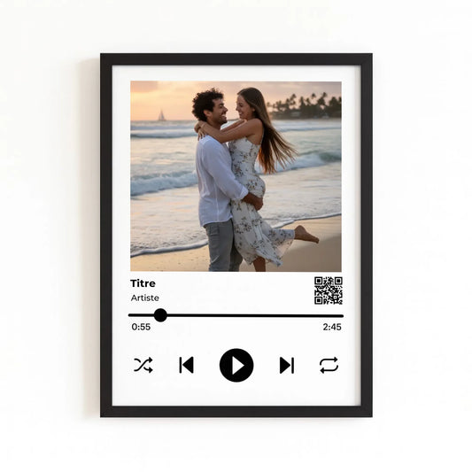 Affiche personnalisée album musique avec finition noire