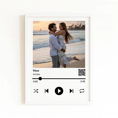 Affiche personnalisée album musique avec finition blanche
