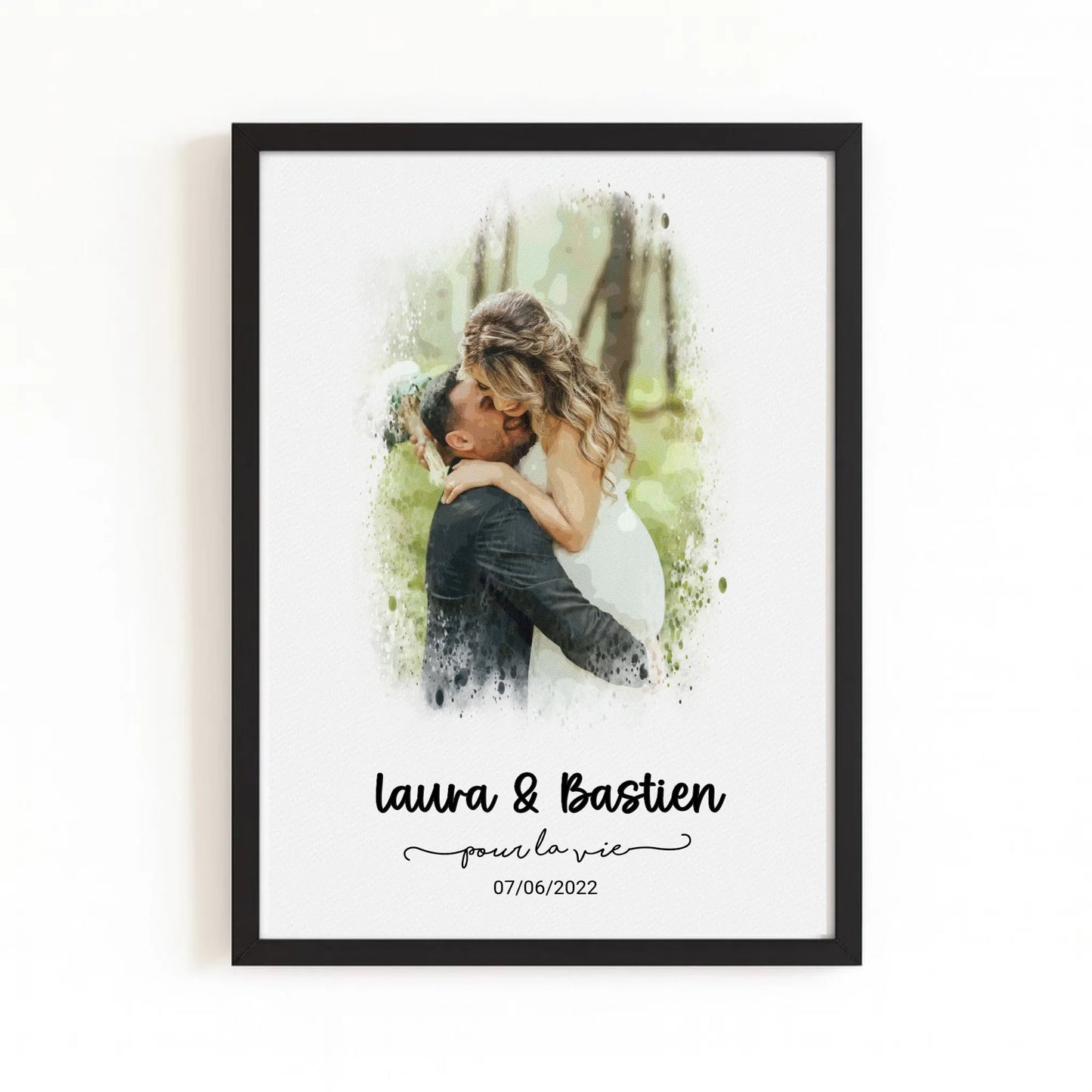 Affiche anniversaire de mariage avec finition noire
