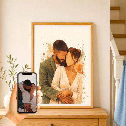 Affiche aquarelle couple personnalisée – vue 16