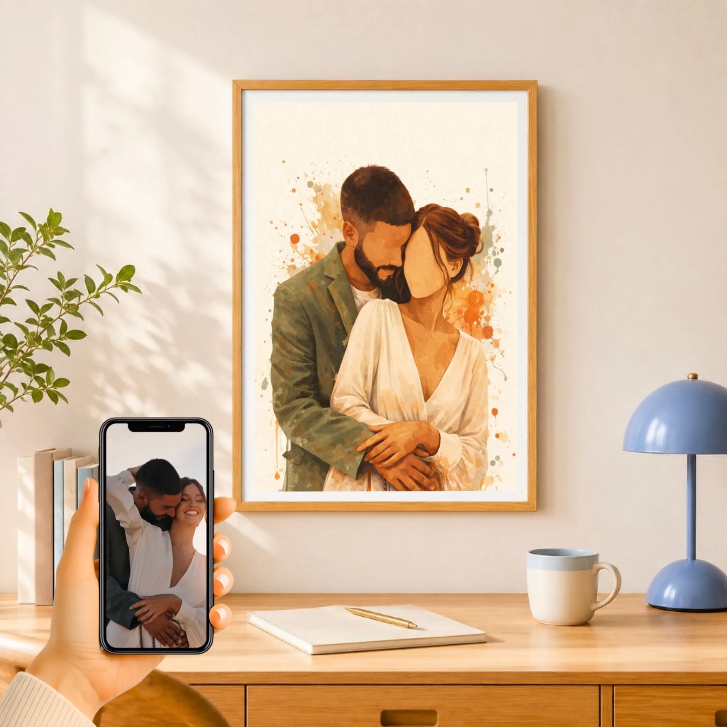 Affiche aquarelle couple personnalisée – vue 17