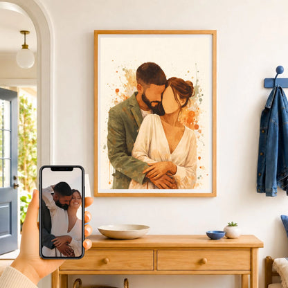 Affiche aquarelle couple personnalisée – vue 18