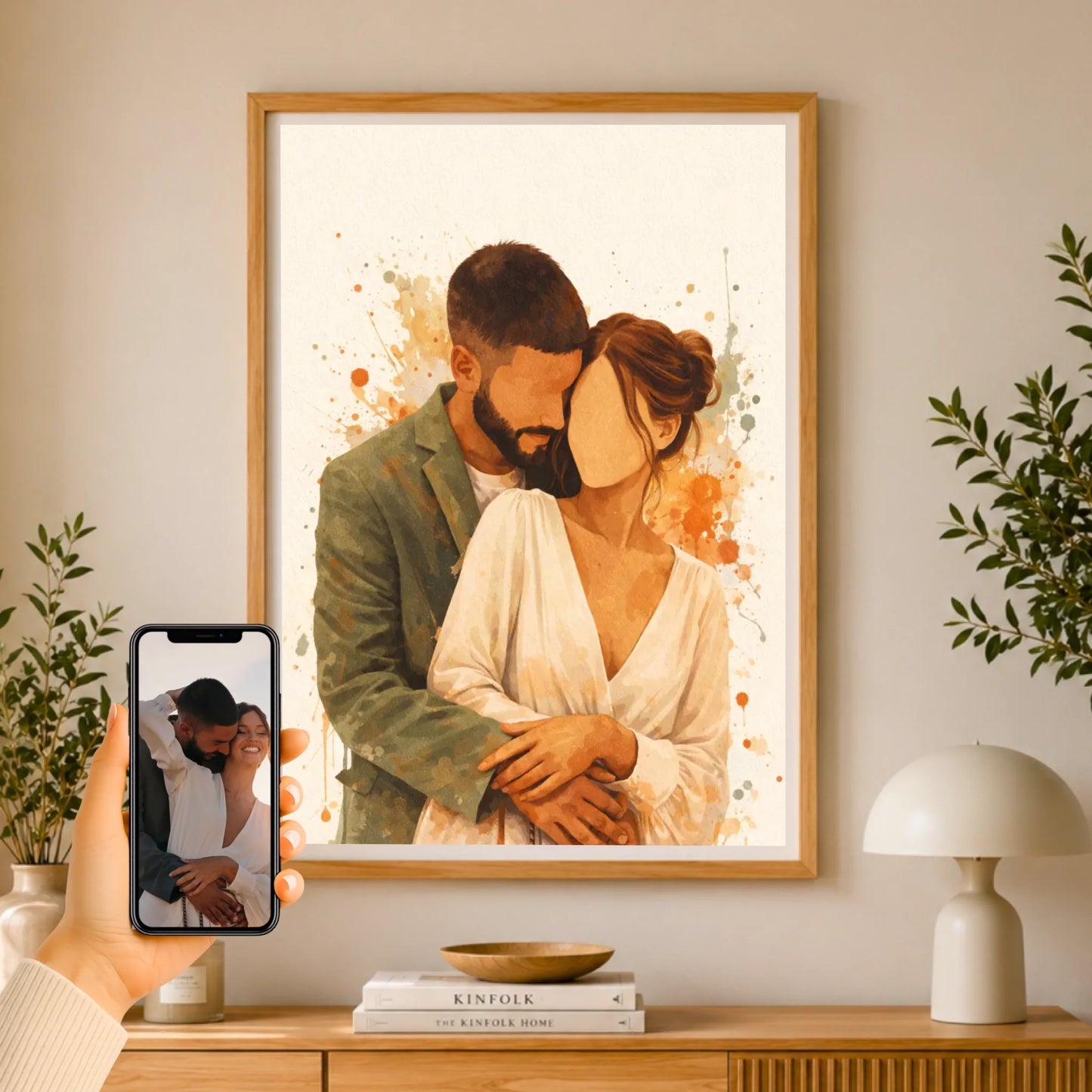 Affiche aquarelle couple personnalisée – mockup affiche 2