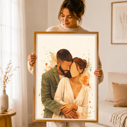 Affiche aquarelle couple personnalisée – mockup 2