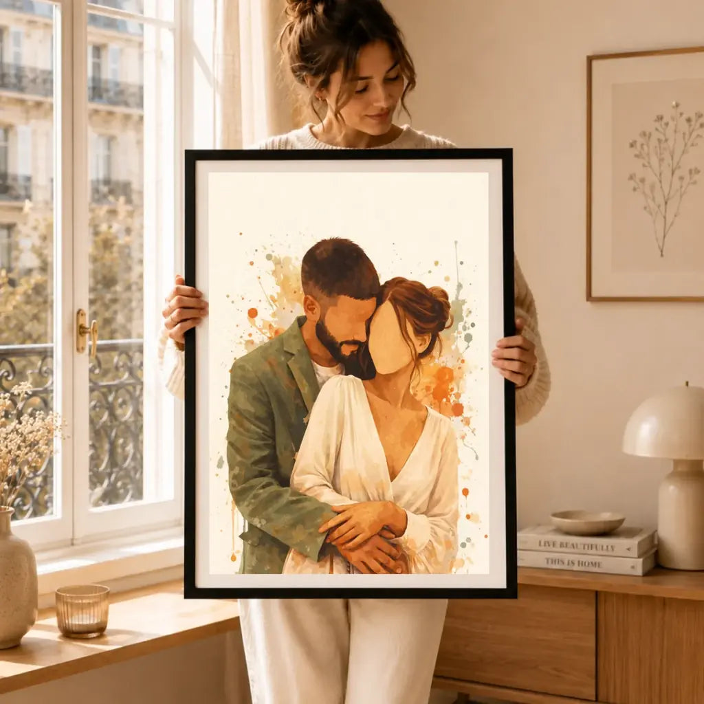 Affiche aquarelle couple personnalisée – mockup 55