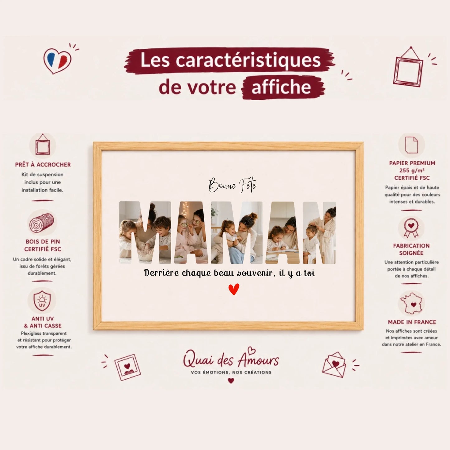 Affiche personnalisée maman - Bonne fête Maman – vue 5