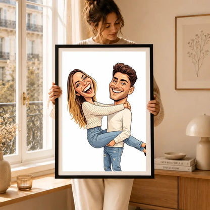 Affiche personnalisée couple caricature – mockup 55