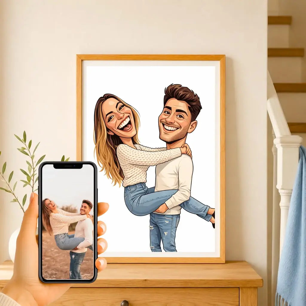 Affiche personnalisée couple caricature – vue 13