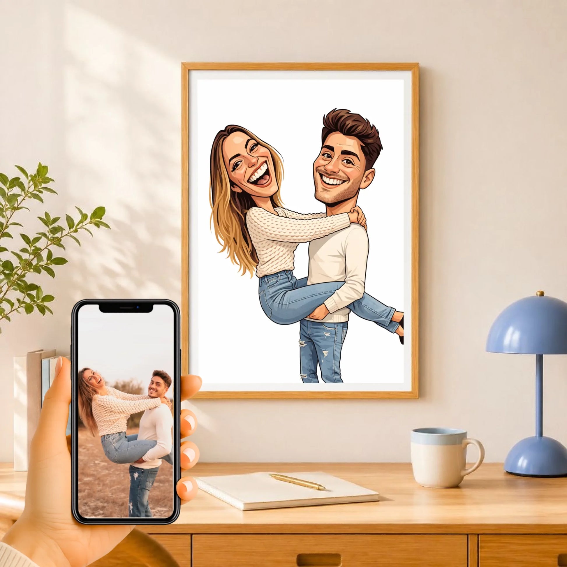 Affiche personnalisée couple caricature – vue 14