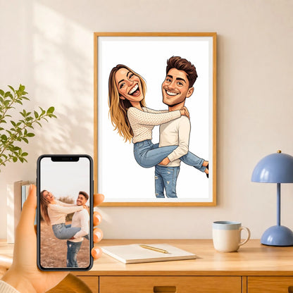 Affiche personnalisée couple caricature – vue 14