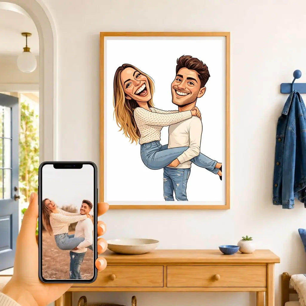 Affiche personnalisée couple caricature – vue 15