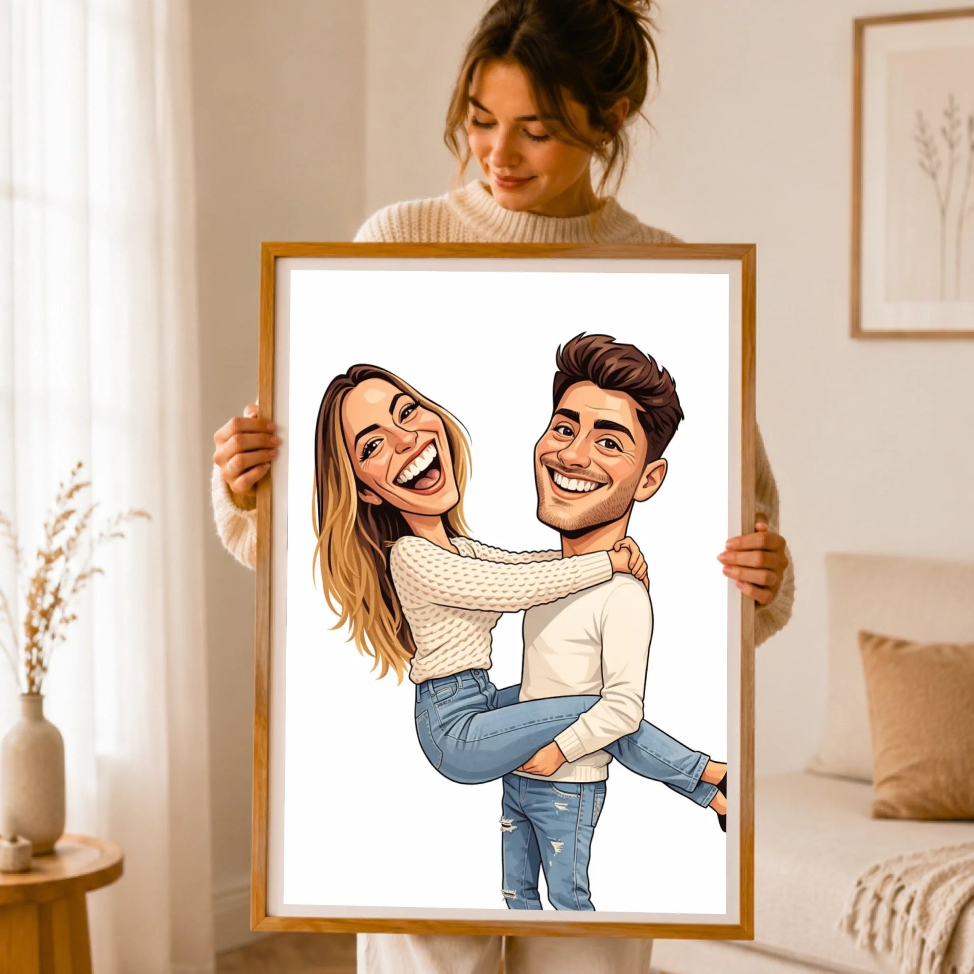 Affiche personnalisée couple caricature – mockup 2