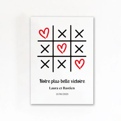 Affiche personnalisée chambre couple sans cadre