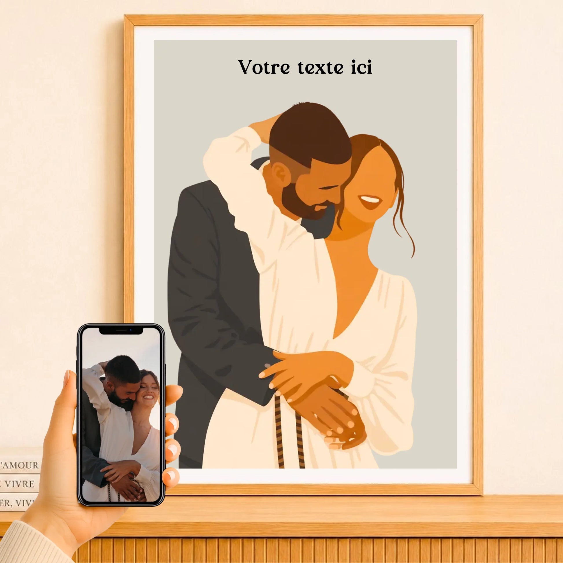 Affiche couple dessin – mockup affiche 2