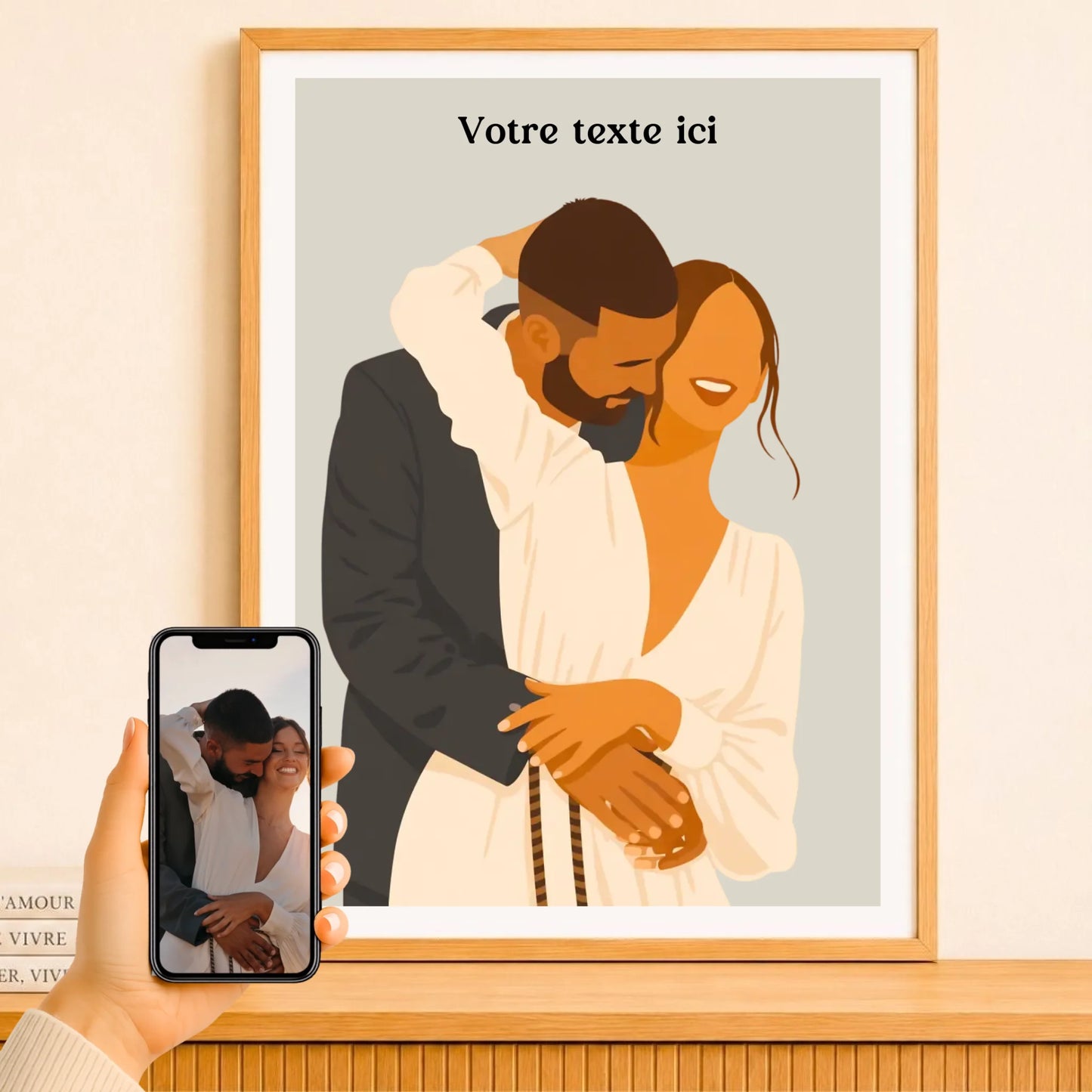 Affiche couple dessin – mockup affiche 2