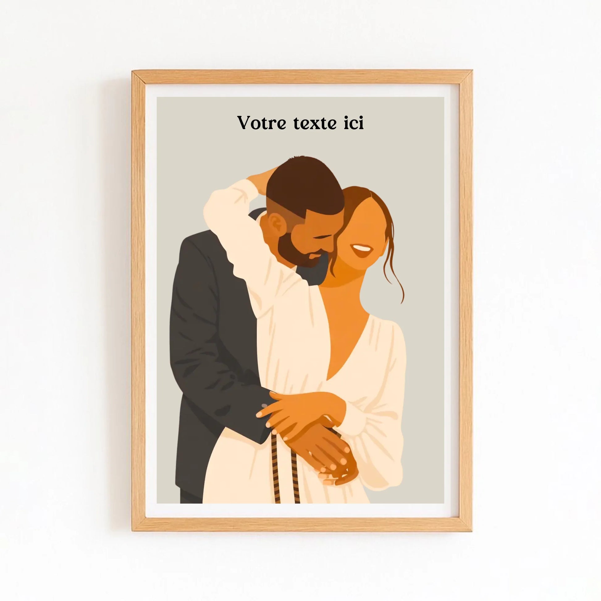Affiche couple dessin – vue 2