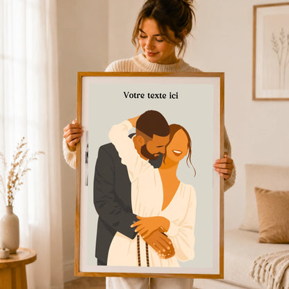 Affiche couple dessin – mockup 2