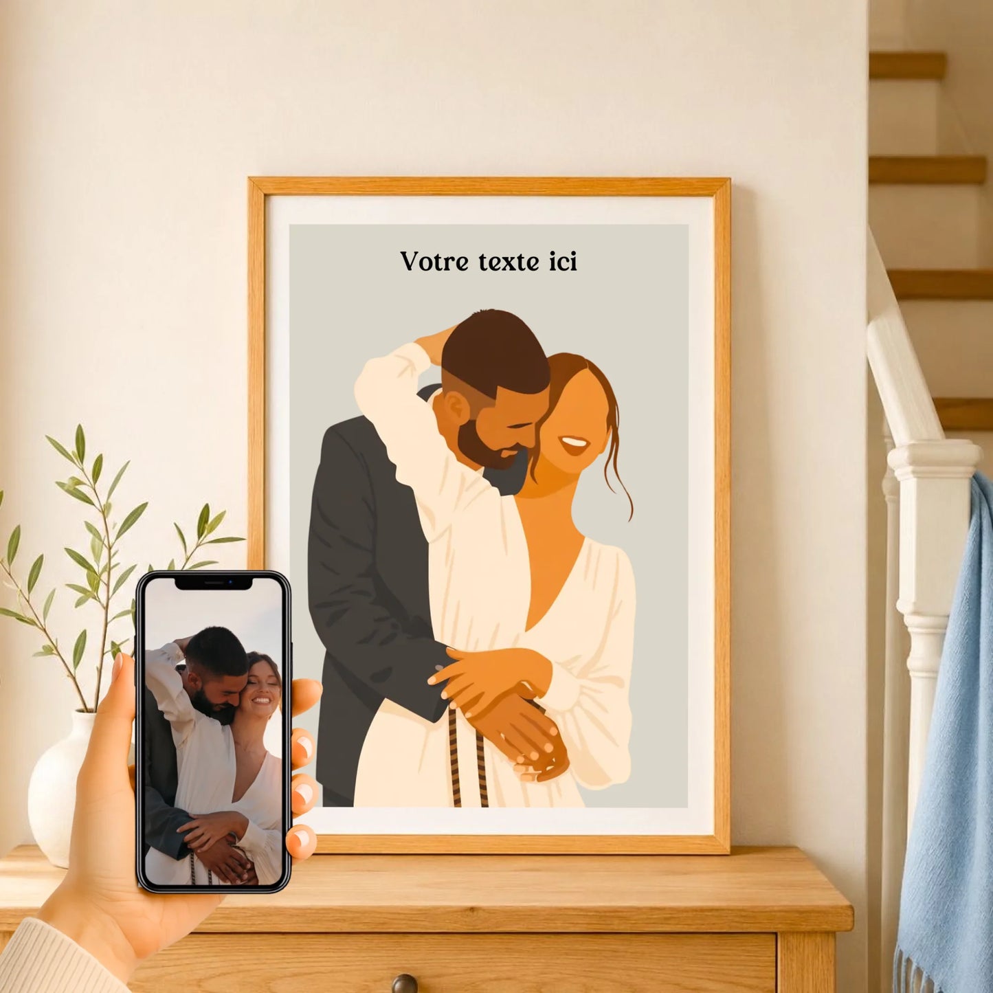 Affiche couple dessin