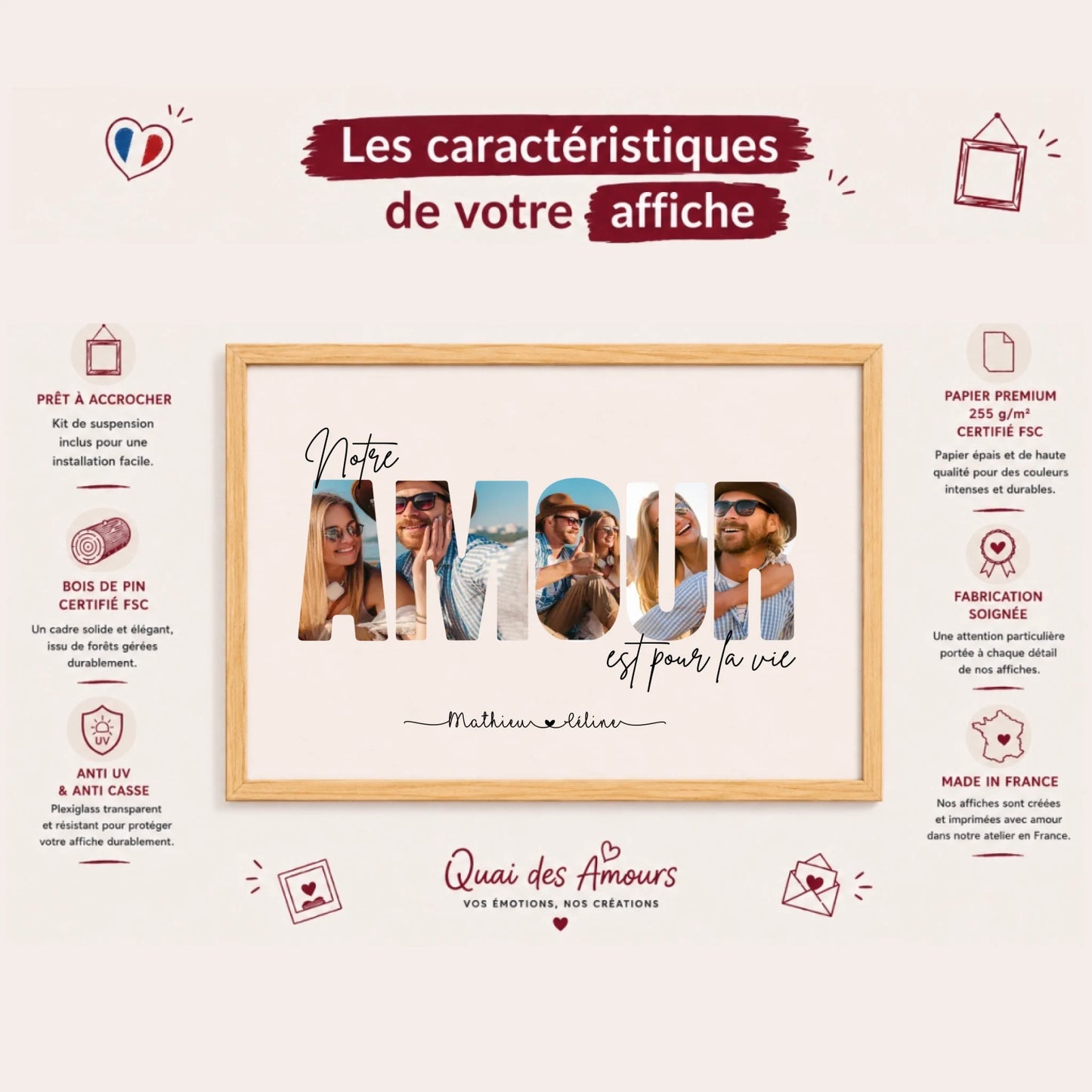 Affiche personnalisée couple - Notre amour est pour la vie – vue 5