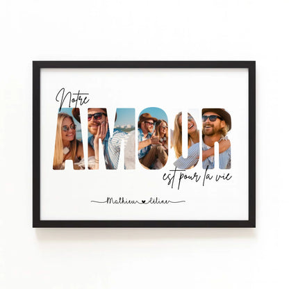 Affiche personnalisée couple - Notre amour est pour la vie