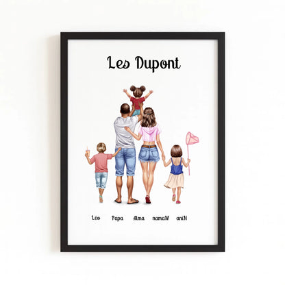 Affiche famille cadeau avec finition noire