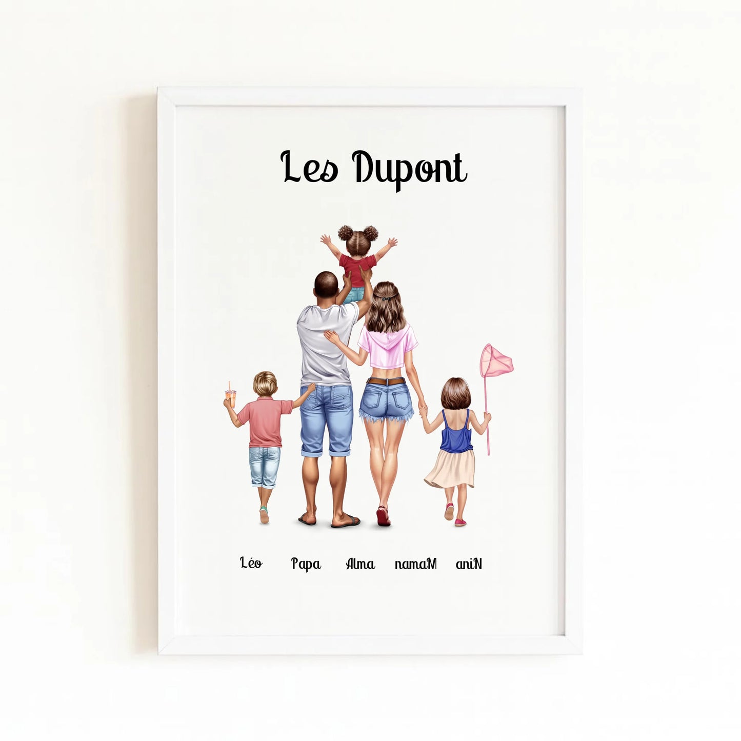 Affiche famille cadeau avec finition blanche