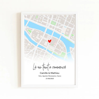 Affiche lieu de rencontre avec finition blanche