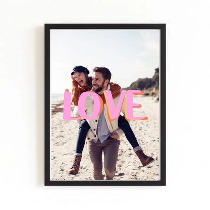 Affiche personnalisé couple love avec finition noire